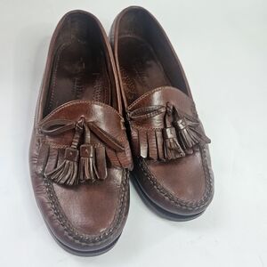 Cole Haan Country Classic Brown Leather Loafers Slip-on Tassel Size 9.5 M Used